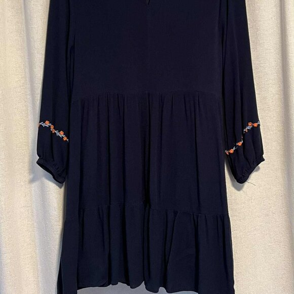Savanna Jane Puff Sleeve Dress Pink Blue Embroidery Size S - Picture 2 of 11
